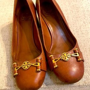 Tory Burch cognac 2 inch heels